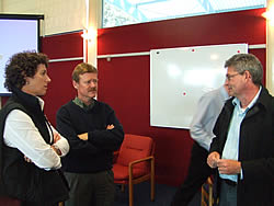 Andrew Fenemor, Will Allen (Landcare Research) in discussion with Gillian Wratt (Cawthron) at the 2006 ICM Annual Meeting
