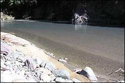 Fine sediment at Motueka Gorge from Easter 2005 flood