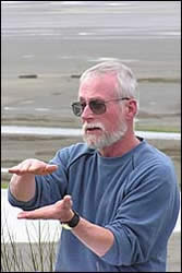Paul Gillespie discussing coastal issues at Puketawai