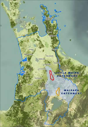 Upper Waikato catchment and ICM catchments 